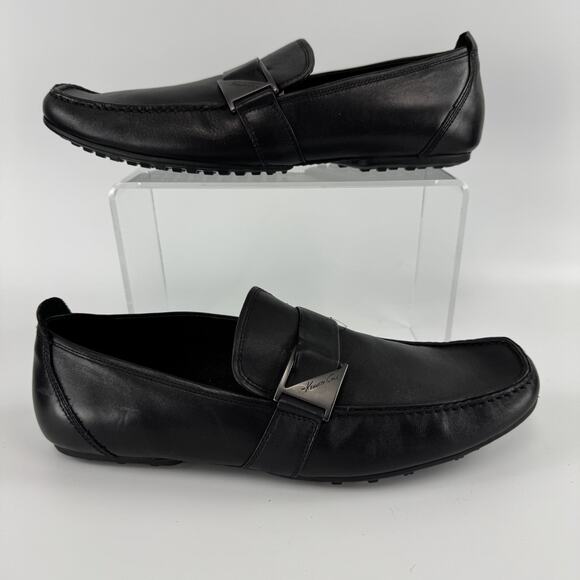 Kenneth Cole Loafer Black Slip On Moc Toe Leather DrivingShoe Men's Size 10.5 M - Picture 1 of 8